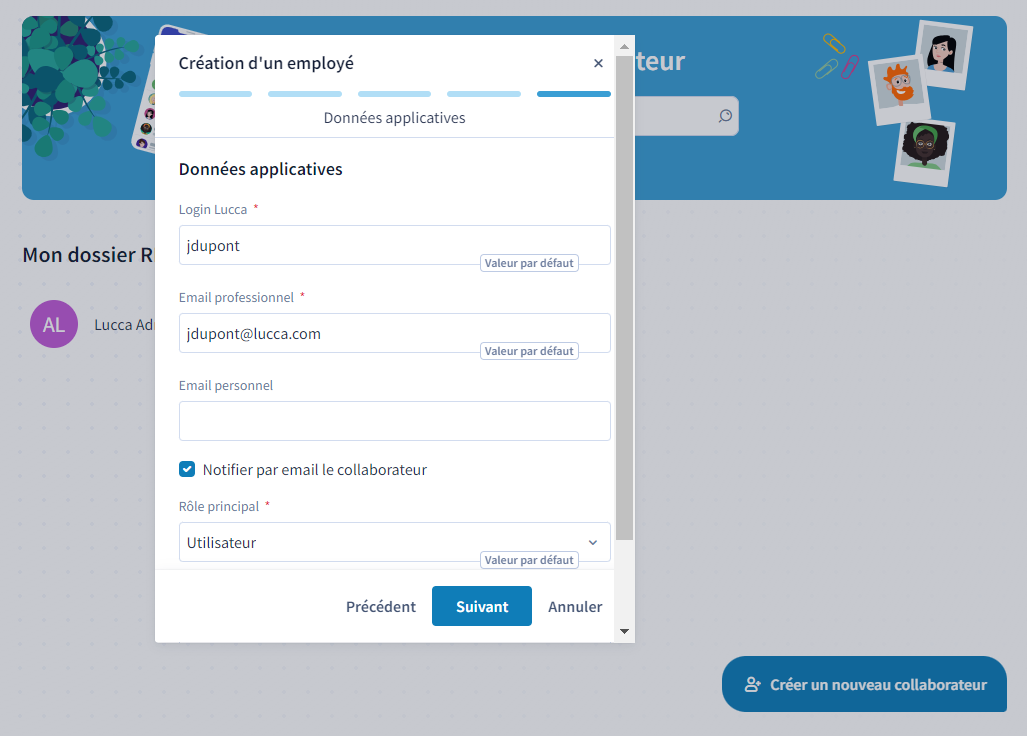 Automatic generation of a professional email address when creating an ...