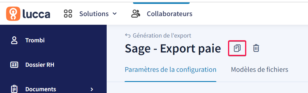 New export - Setting up an export configuration