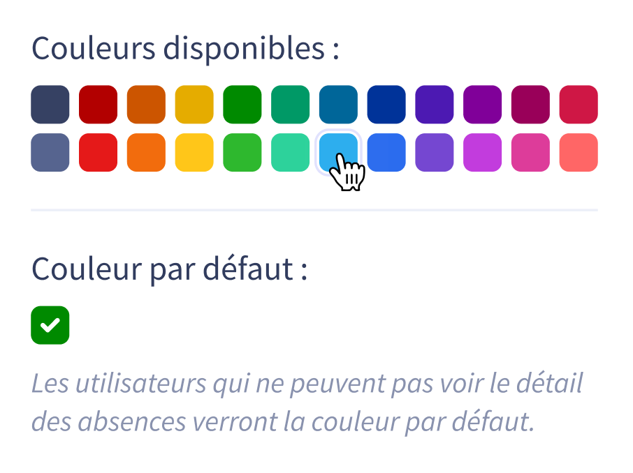 Absenteeism Color Code Define the color code for absences