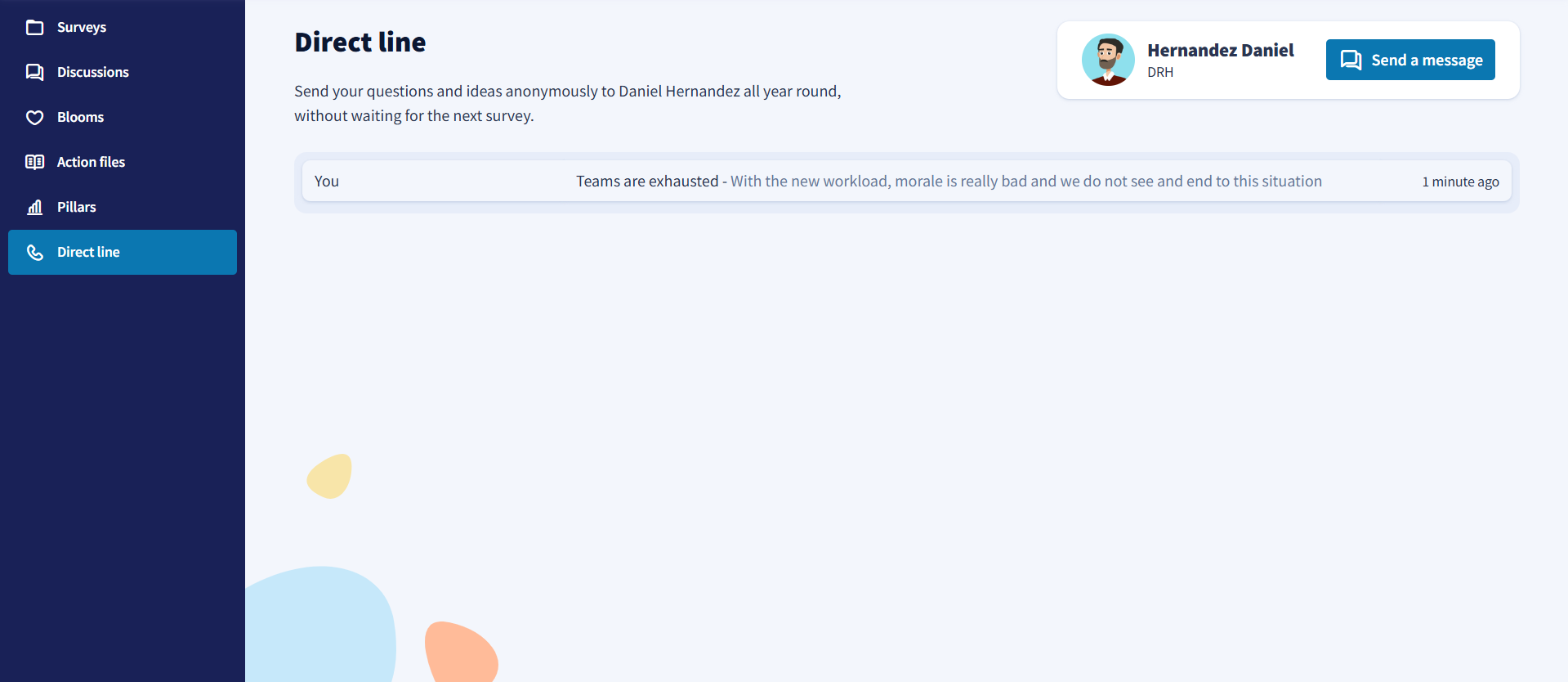 Setting up the direct line for anonymous, unfiltered communication